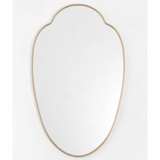 Зеркало в ванную фигурное в тонкой золотой раме Milis Gold (Милис) Smal 55*89 см 