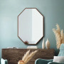 Зеркало восьмиугольное в коричневой раме Браун Спаркл в интернет-магазине «Зеркала с подсветкой» фото